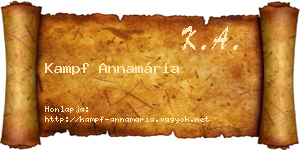 Kampf Annamária névjegykártya